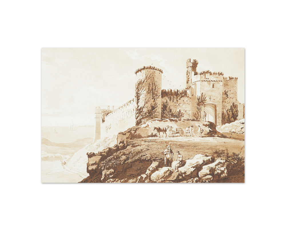 Manerbawr Castle in Pembrokeshire, from Twelve Views in Aquatinta from Drawings taken on the Spot in South Wales by Paul Sandby - Compact / Full Bleed / No Frame