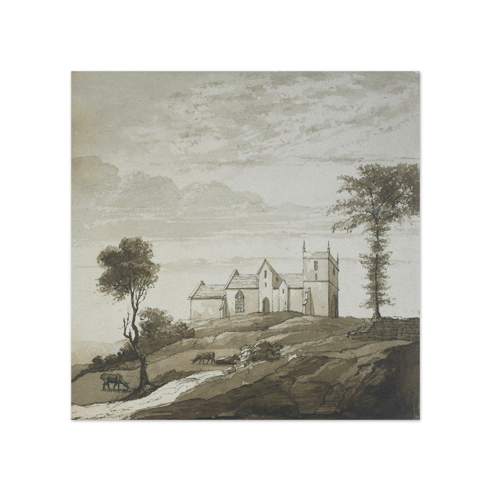 Landscape with church by Reverend W Bree - Compact / Full Bleed / No Frame