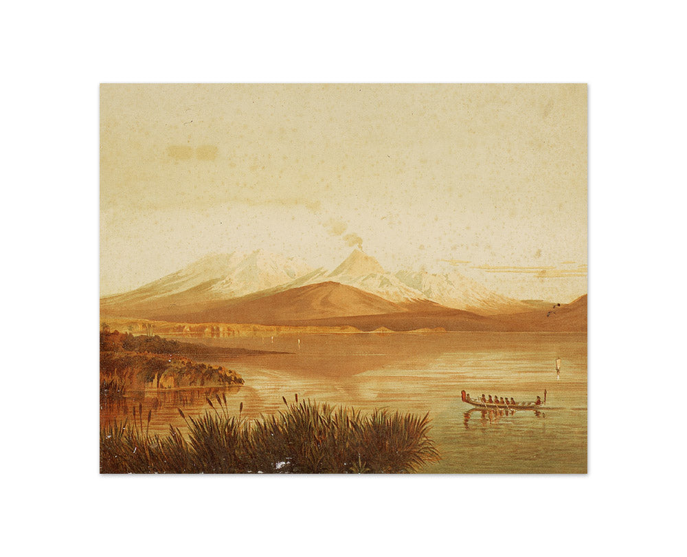 Mts Ruapehu and Tongariro from Lake Taupo by John Gully - Compact / Full Bleed / No Frame