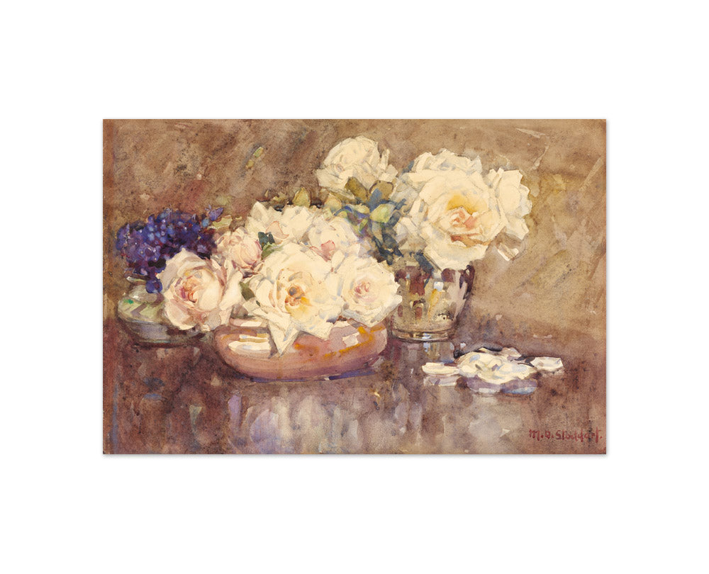 Roses (white) by Margaret Stoddart - Compact / Full Bleed / No Frame