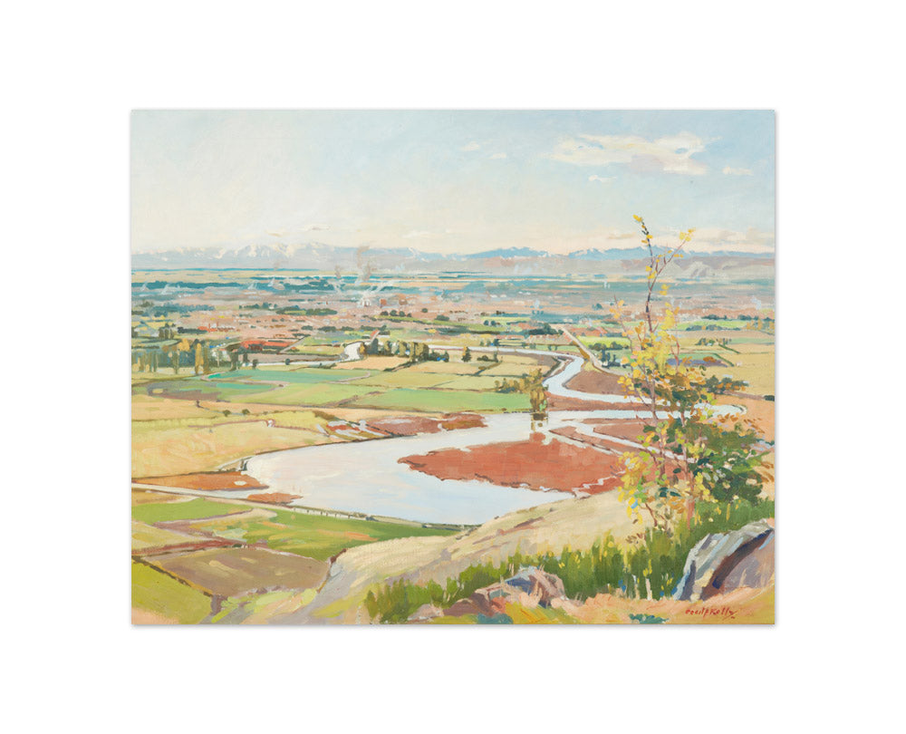 Heathcote River and plains from hills at Mount Pleasant by Cecil Kelly - Compact / Full Bleed / No Frame