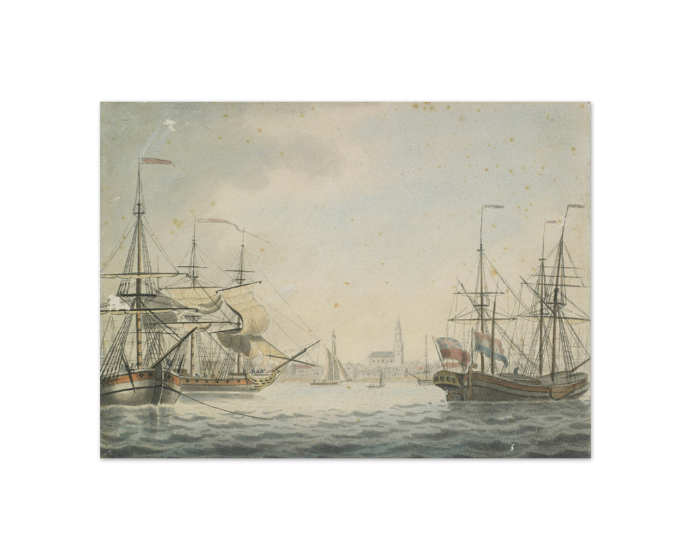 Ships in harbour by William Joy - Compact / Full Bleed / No Frame