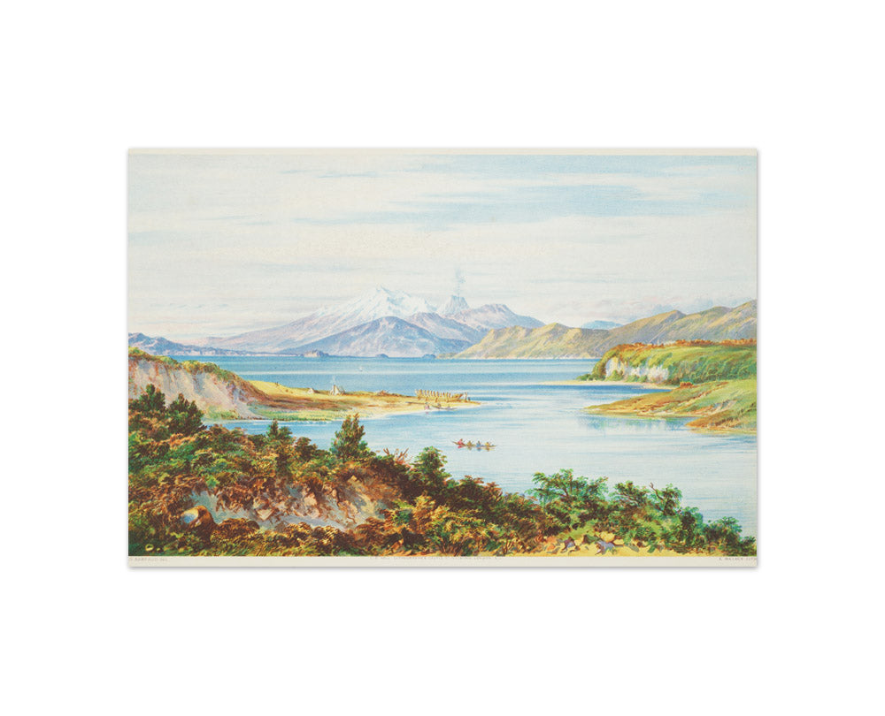 New Zealand Graphic and Descriptive. Lake Taupo by Charles Decimus Barraud - Compact / Full Bleed / No Frame