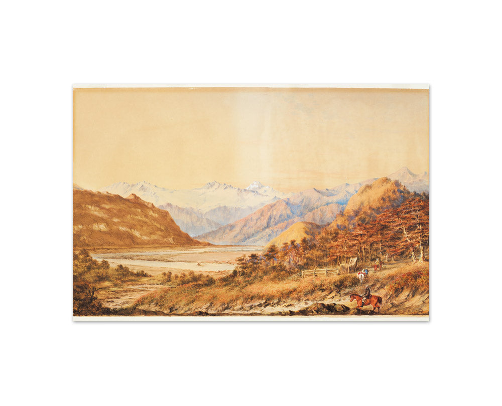 View of Mt. Aspiring, Province of Otago, looking north up the Valley of Matekitiki River from Dr Hector's camp of 1863 by Charles Decimus Barraud - Compact / Full Bleed / No Frame