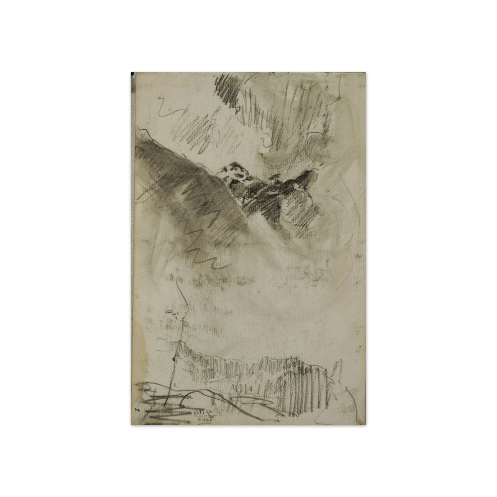 Sketch of Landscape 'Otira Rd' by Petrus van der Velden - Compact / Full Bleed / No Frame