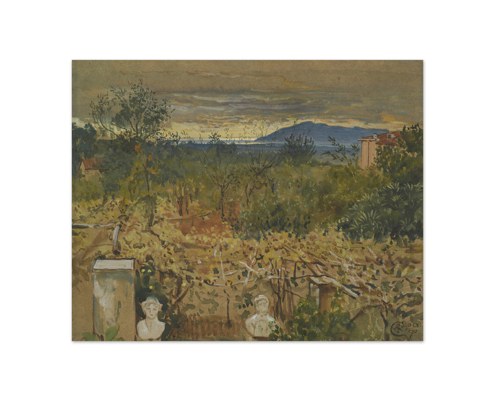 Garden with ruins by Walter Crane - Compact / Full Bleed / No Frame