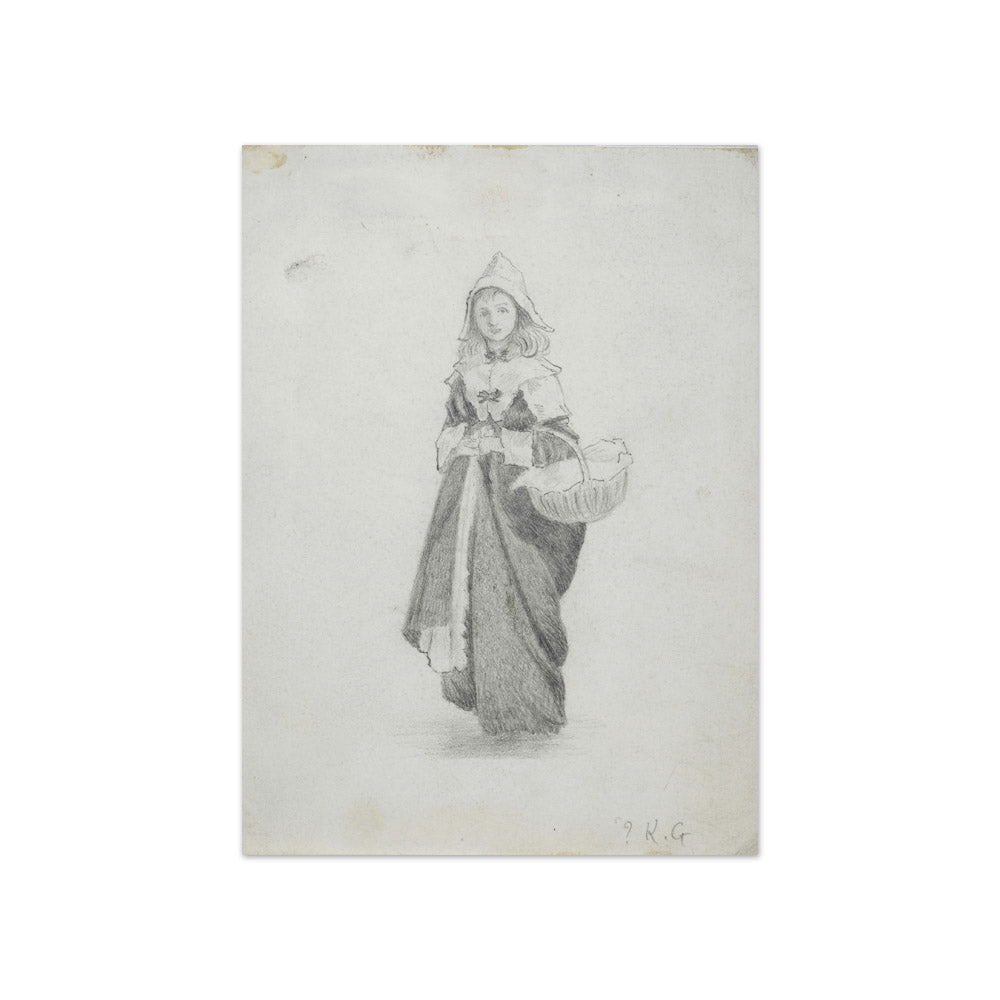 Girl with basket by Kate Greenaway - Compact / Full Bleed / No Frame