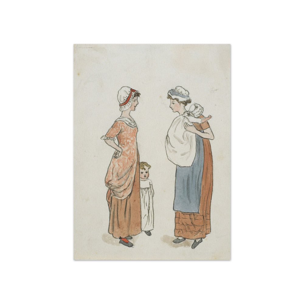 Nursemaids with children by Kate Greenaway - Compact / Full Bleed / No Frame