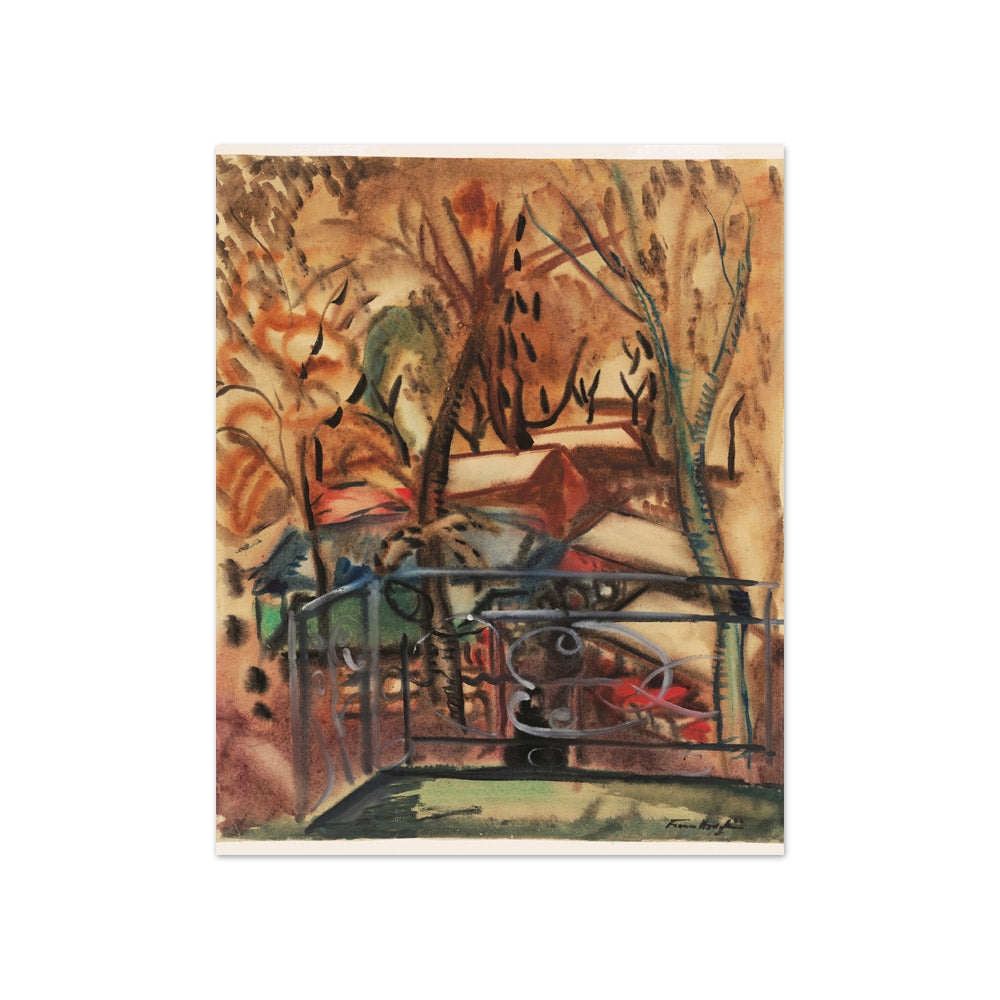 Market at Concarneau from a window of the Hotel des Voyageurs by Frances Hodgkins - Compact / Full Bleed / No Frame