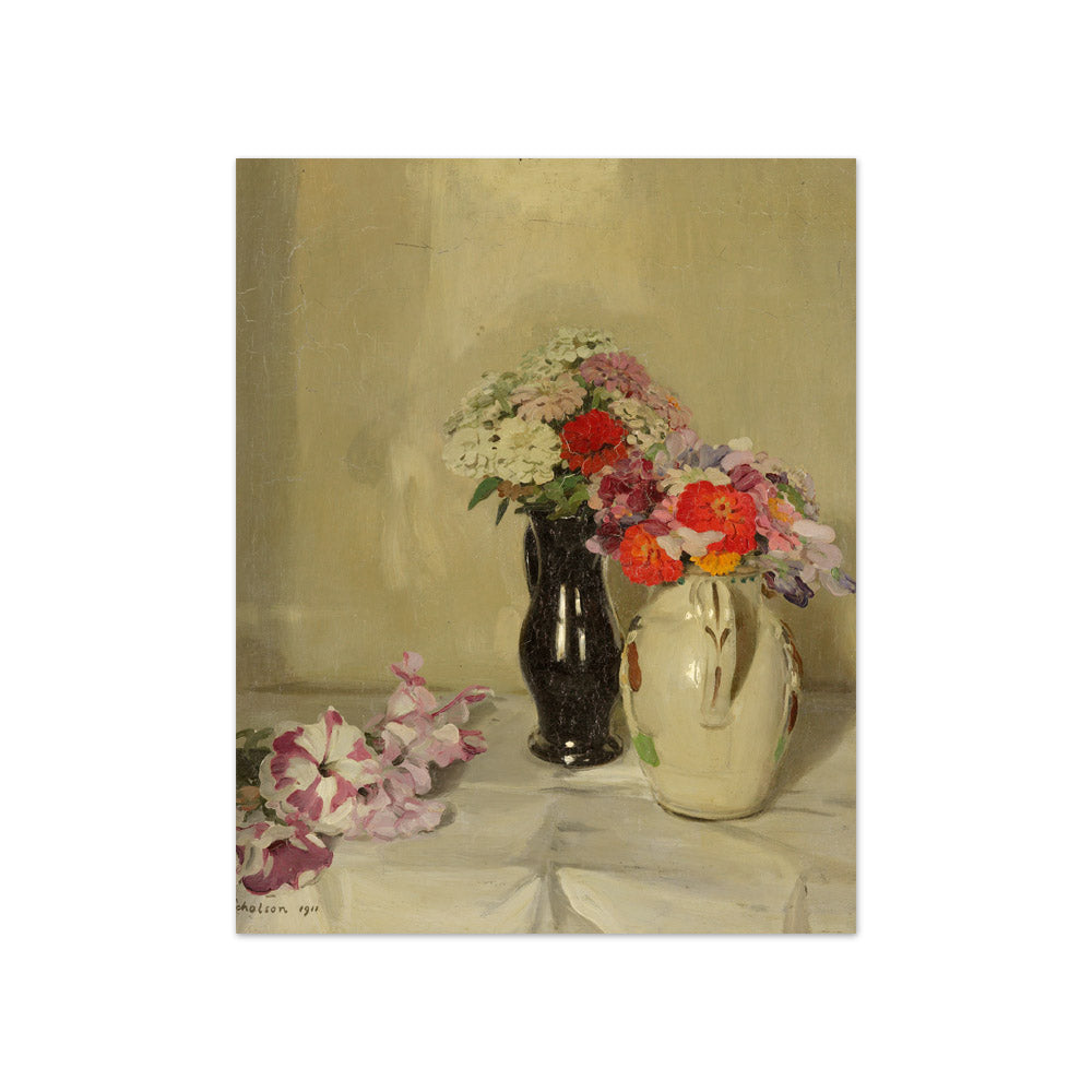 Zinnias by Sir William Nicholson - Compact / Full Bleed / No Frame