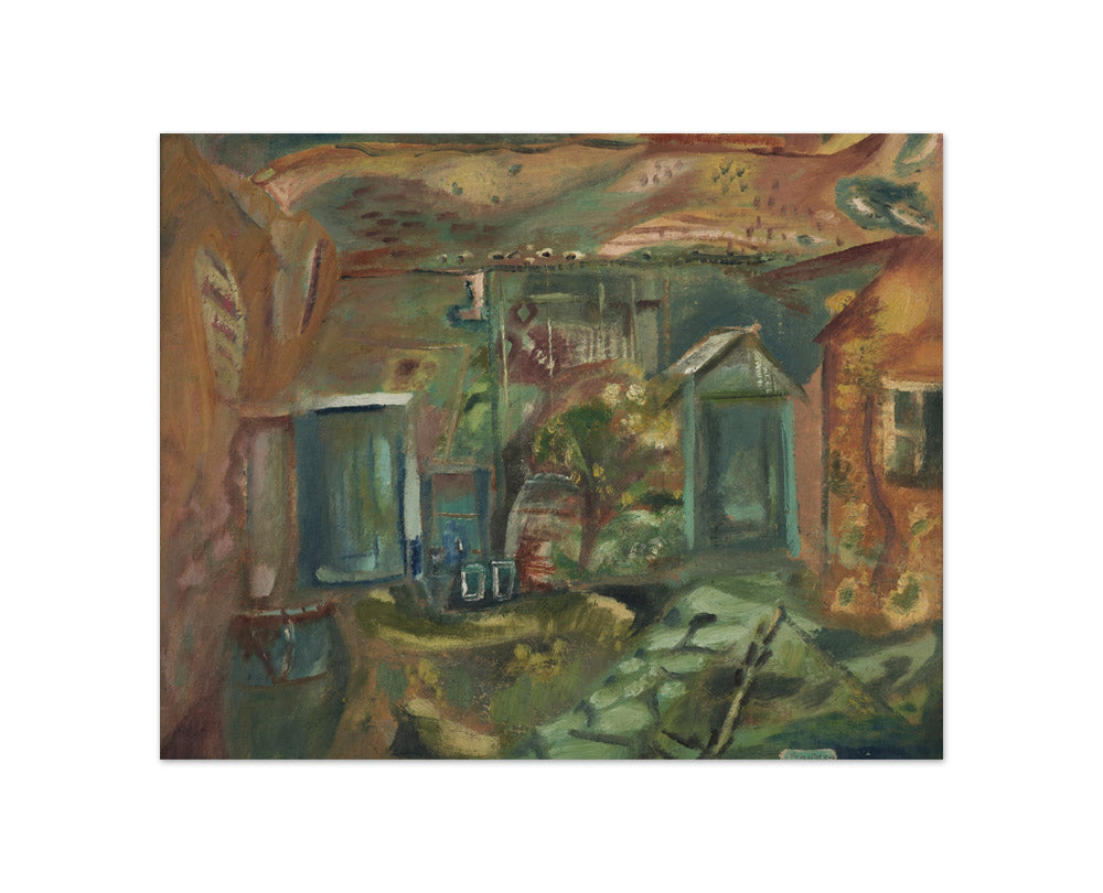 Purbeck courtyard, early afternoon by Frances Hodgkins - Compact / Full Bleed / No Frame