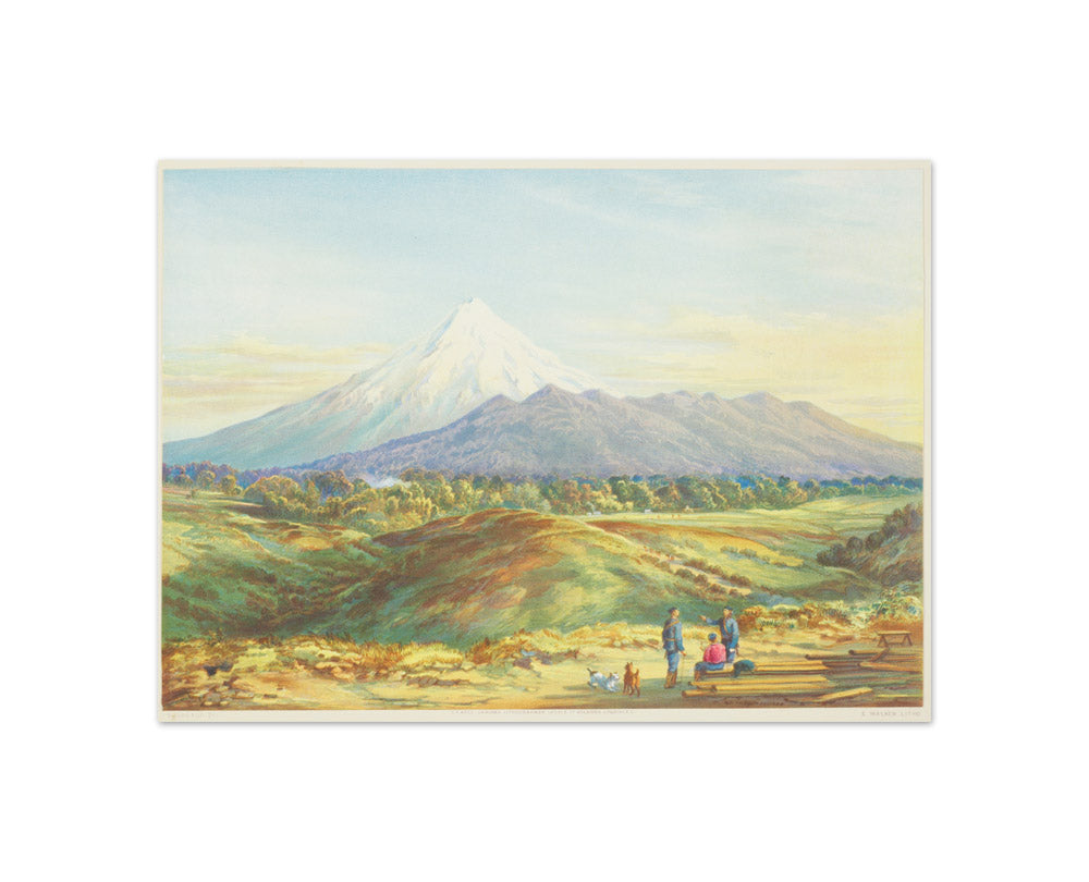 New Zealand Graphic and Descriptive. Mt Egmont by Charles Decimus Barraud - Compact / Full Bleed / No Frame