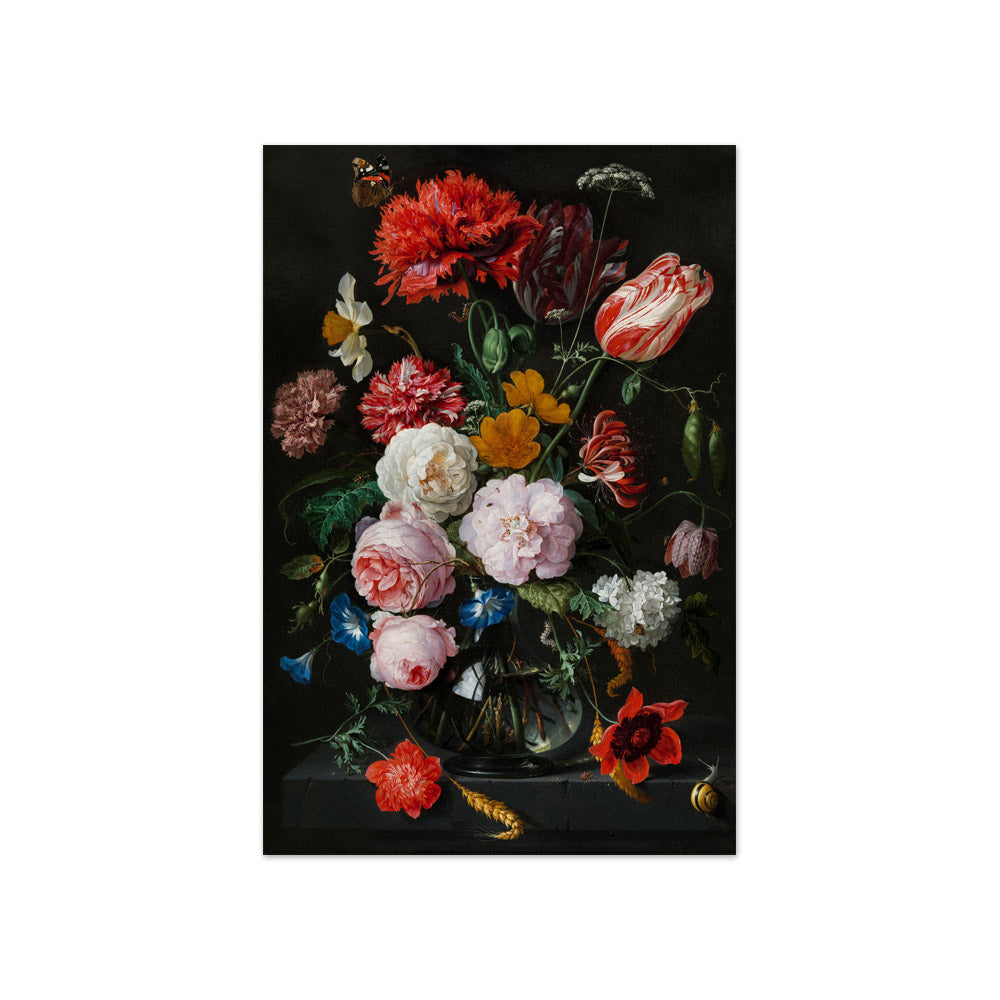 Jan Davidsz de Heem - Still Life with Flowers in a Glass Vase - Compact / Full Bleed / No Frame