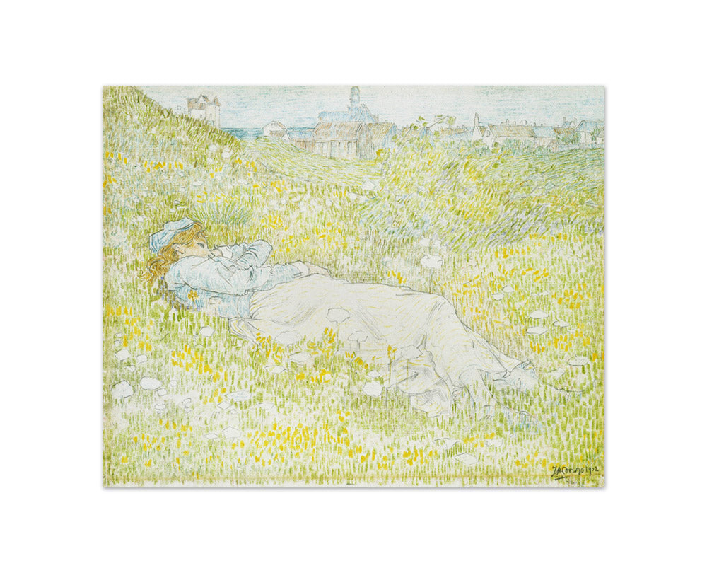 Jan Toorop - Woman Lying in the Dunes near Noordwijk - Compact / Full Bleed / No Frame