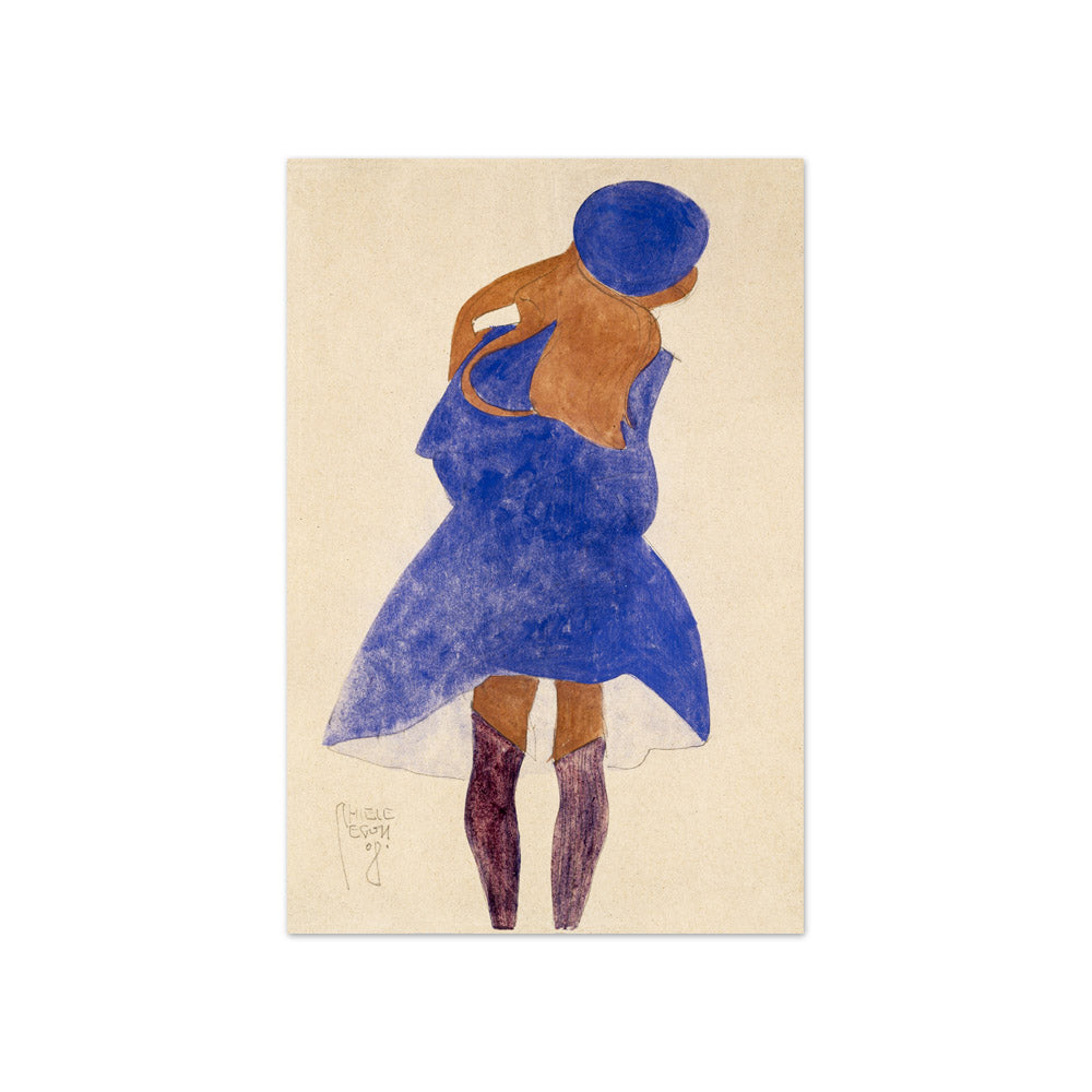 Egon Schiele - Standing Girl, Back View - Compact / Full Bleed / No Frame