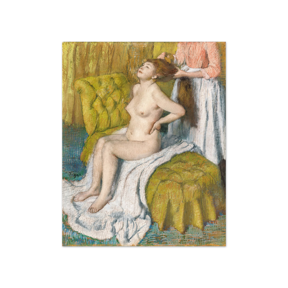 Edgar Degas - Nude lady with breast showing. Woman Having Her Hair Combed - Compact / Full Bleed / No Frame
