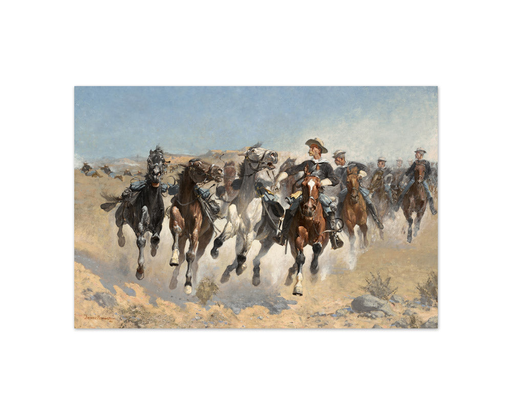 Frederic Remington - Dismounted: The Fourth Troopers Moving the Led Horses - Compact / Full Bleed / No Frame
