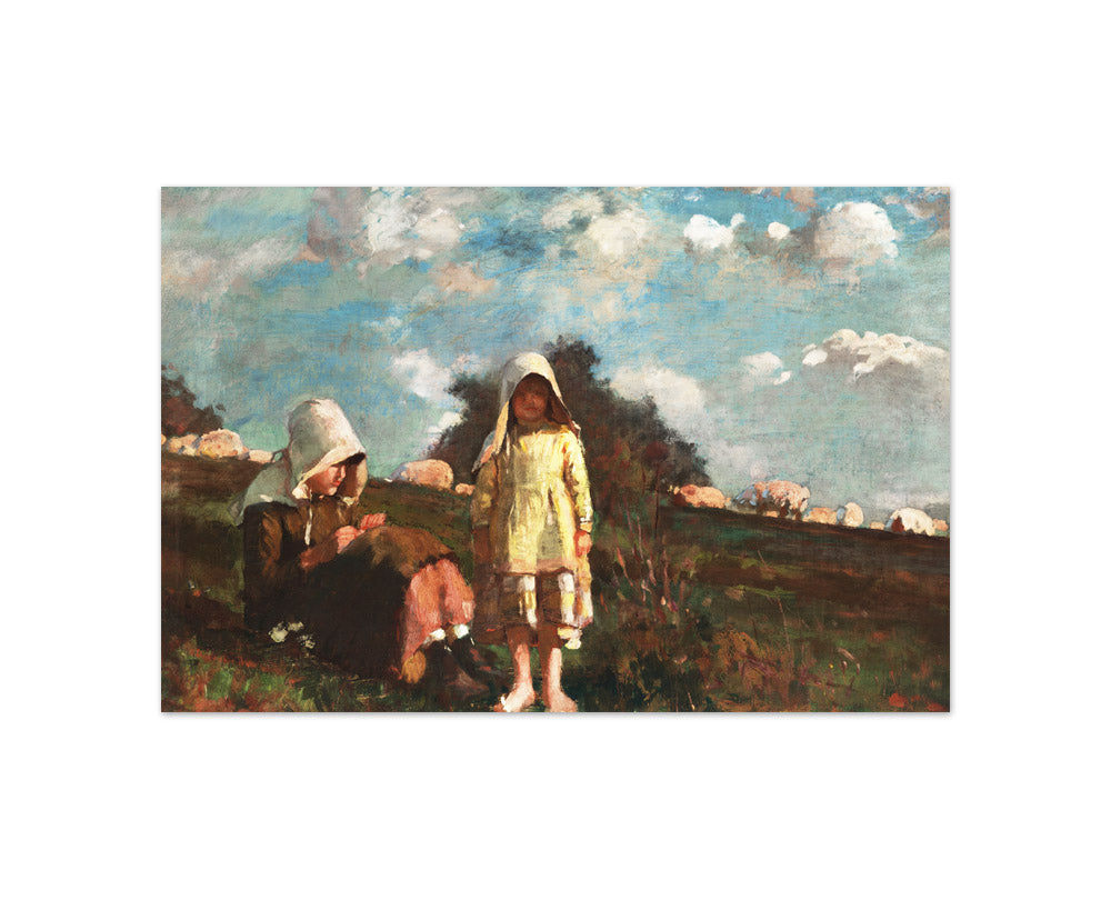 Winslow Homer - Two Girls with Sunbonnets In a Field - Compact / Full Bleed / No Frame