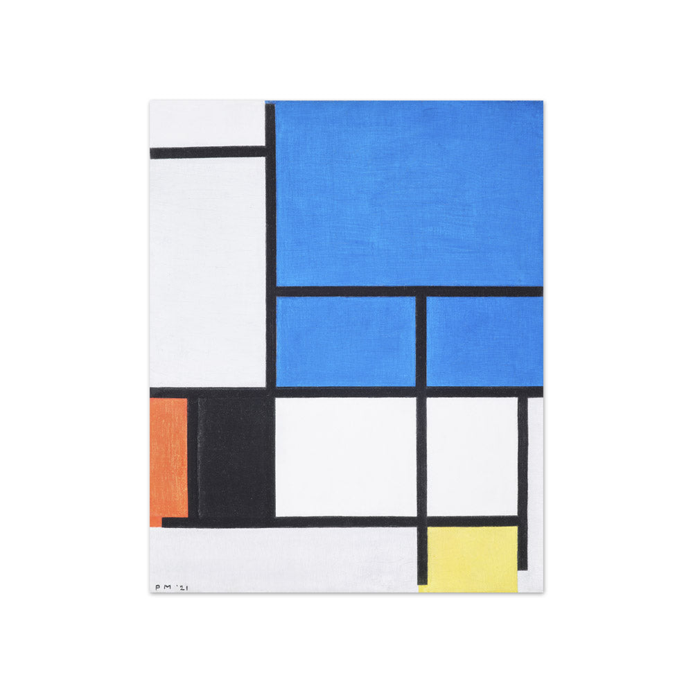 Piet Mondrian - Composition with Large Blue Plane, Red, Black, Yellow, and Gray - Compact / Full Bleed / No Frame