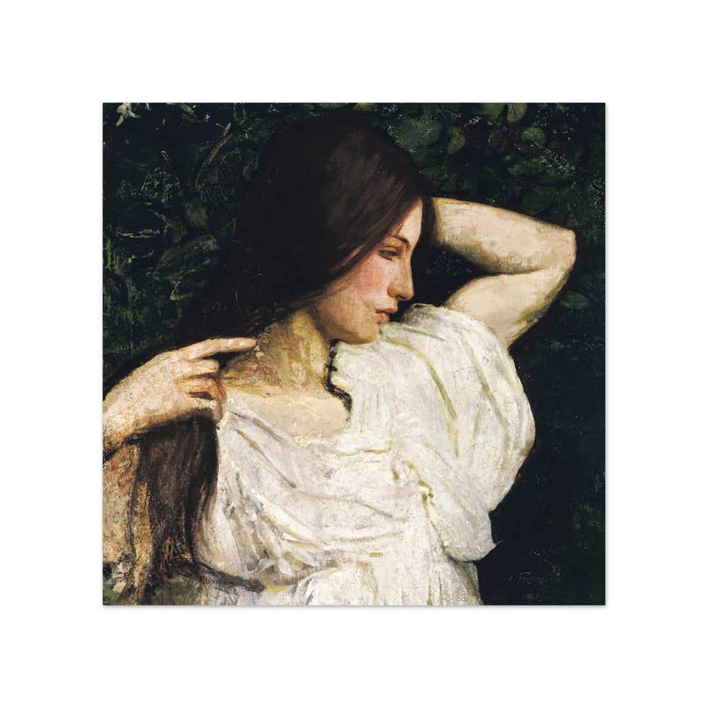 Abbott Handerson Thayer - Girl Arranging Her Hair - Compact / Full Bleed / No Frame