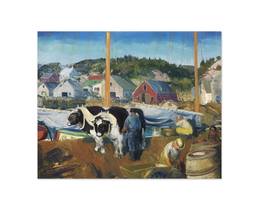 George Wesley Bellows - Ox Team, Wharf at Matinicus - Compact / Full Bleed / No Frame