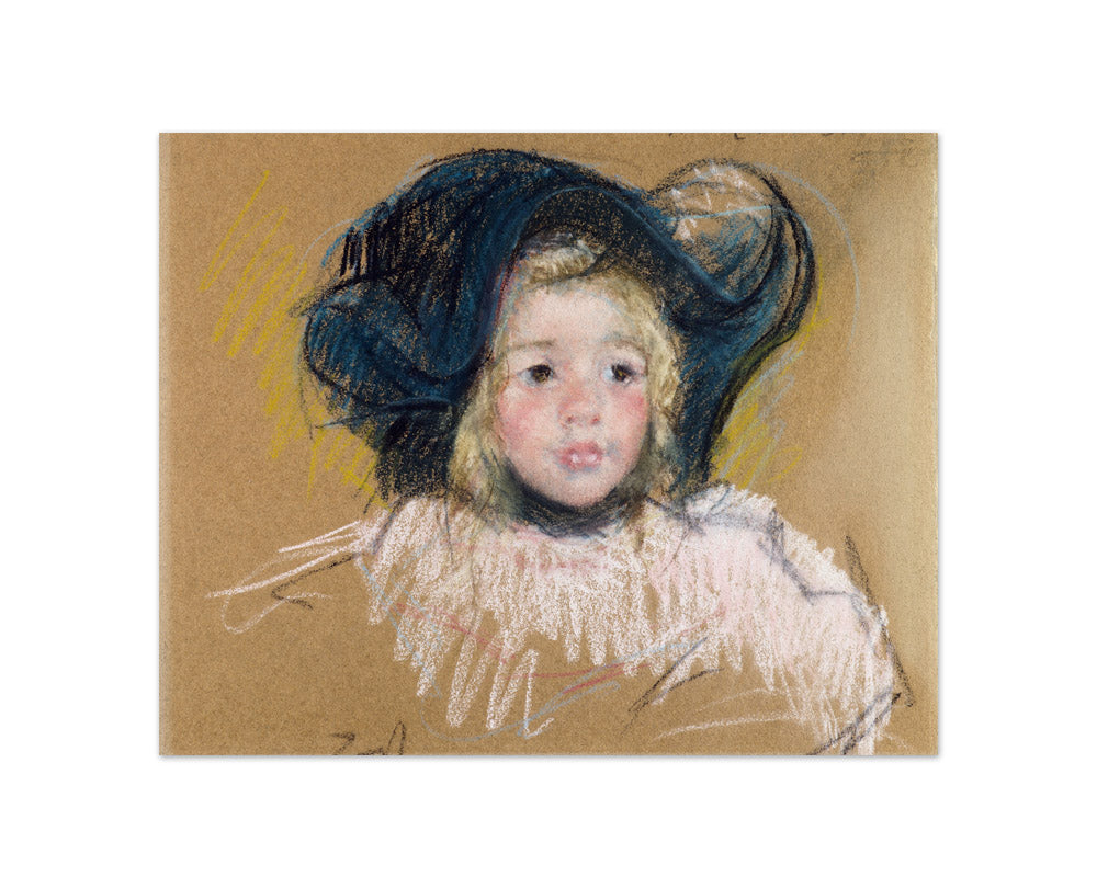 Mary Cassatt - Head of Simone in a Green Bonnet with Wavy Brim (No. 2) - Compact / Full Bleed / No Frame