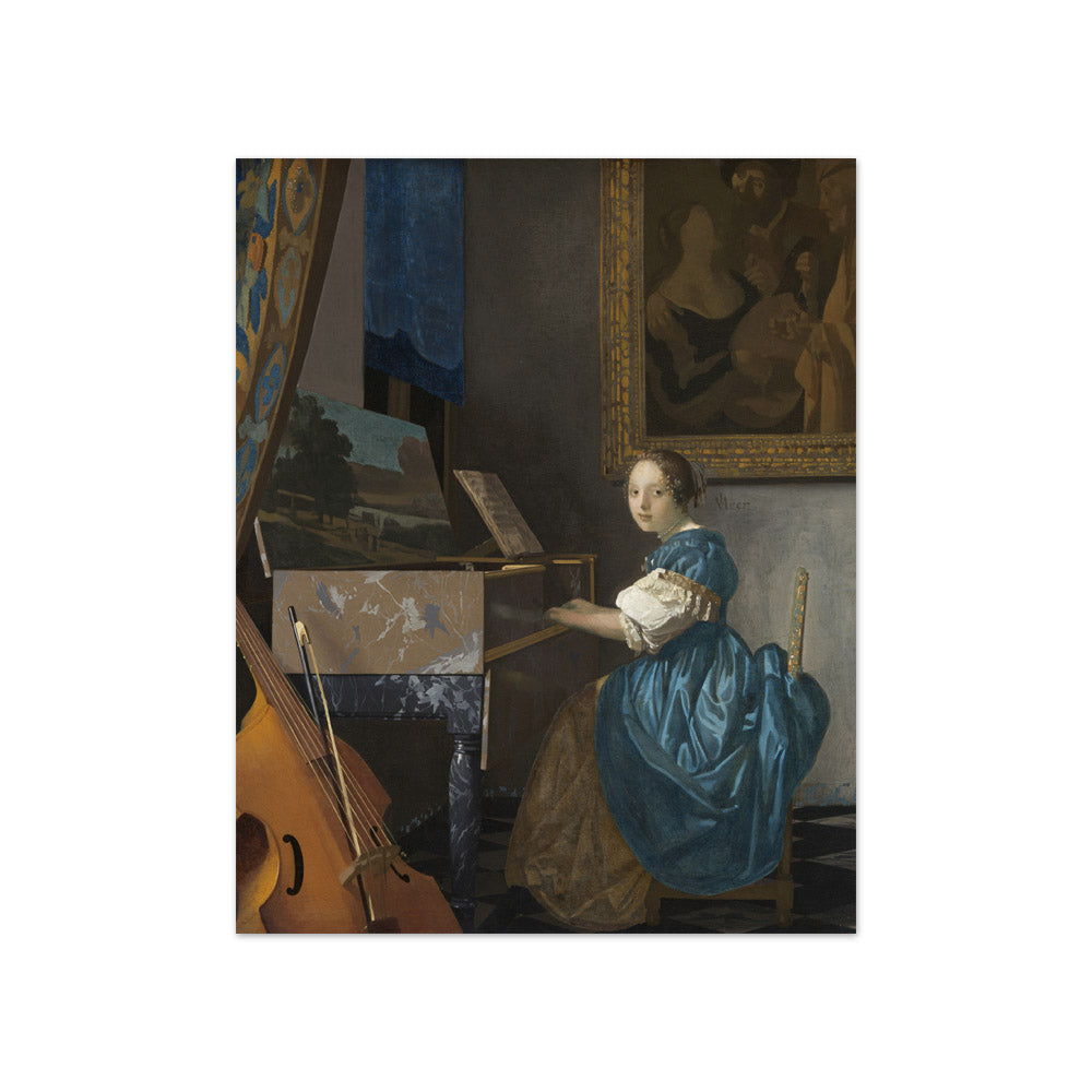 Johannes Vermeer - Young Woman Seated at a Virginal - Compact / Full Bleed / No Frame