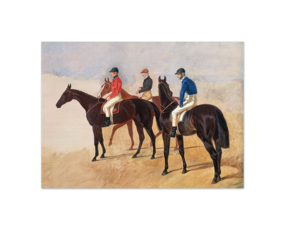 John Frederick Herring - Steeplechase cracks: Allen McDonough on Brunette, Tom Oliver on Discount, and Jem Mason on Lottery - Compact / Full Bleed / No Frame