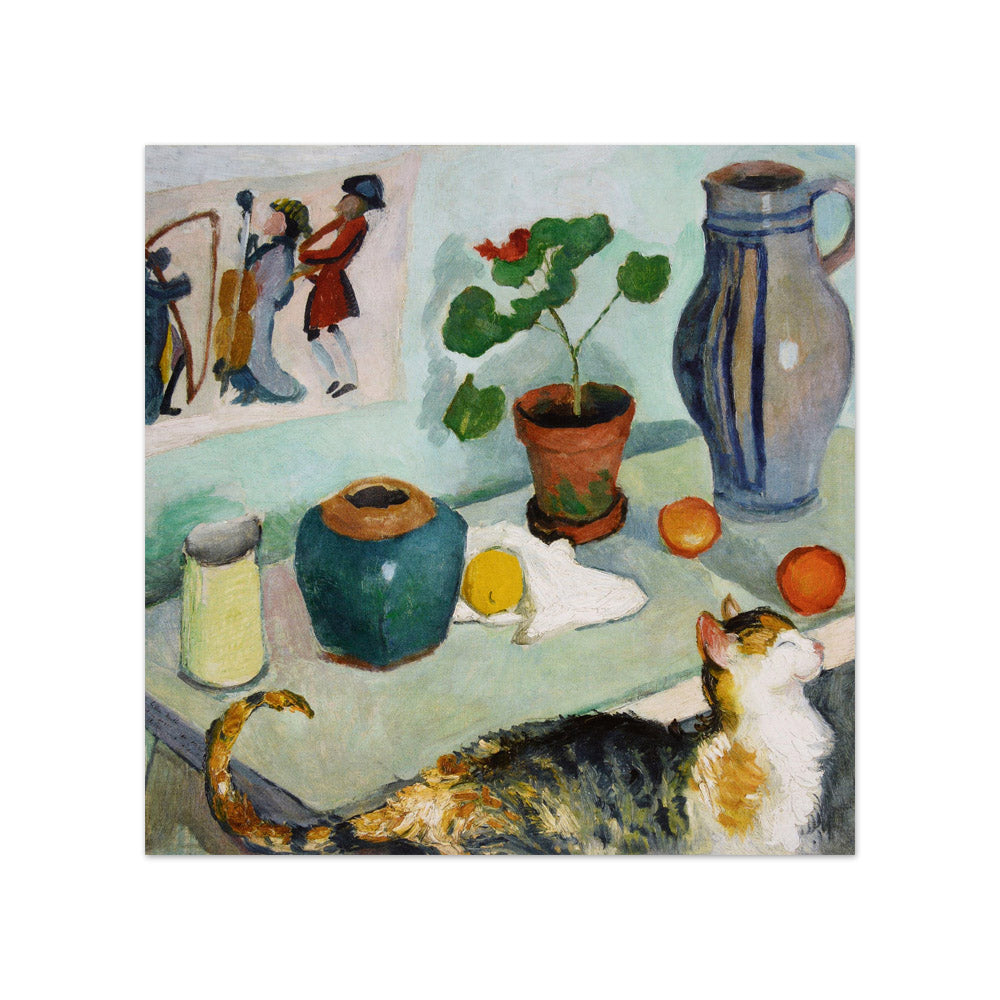 August Macke - The ghost in the house stalls: Still life with a cat - Compact / Full Bleed / No Frame
