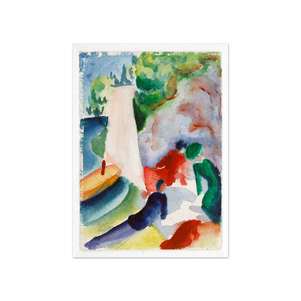 August Macke - Picnic on the Beach (Picnic after Sailing) - Compact / Full Bleed / No Frame