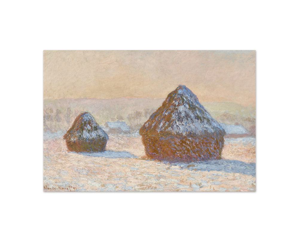 Claude Monet - Wheatstacks, Snow Effect, Morning - Compact / Full Bleed / No Frame