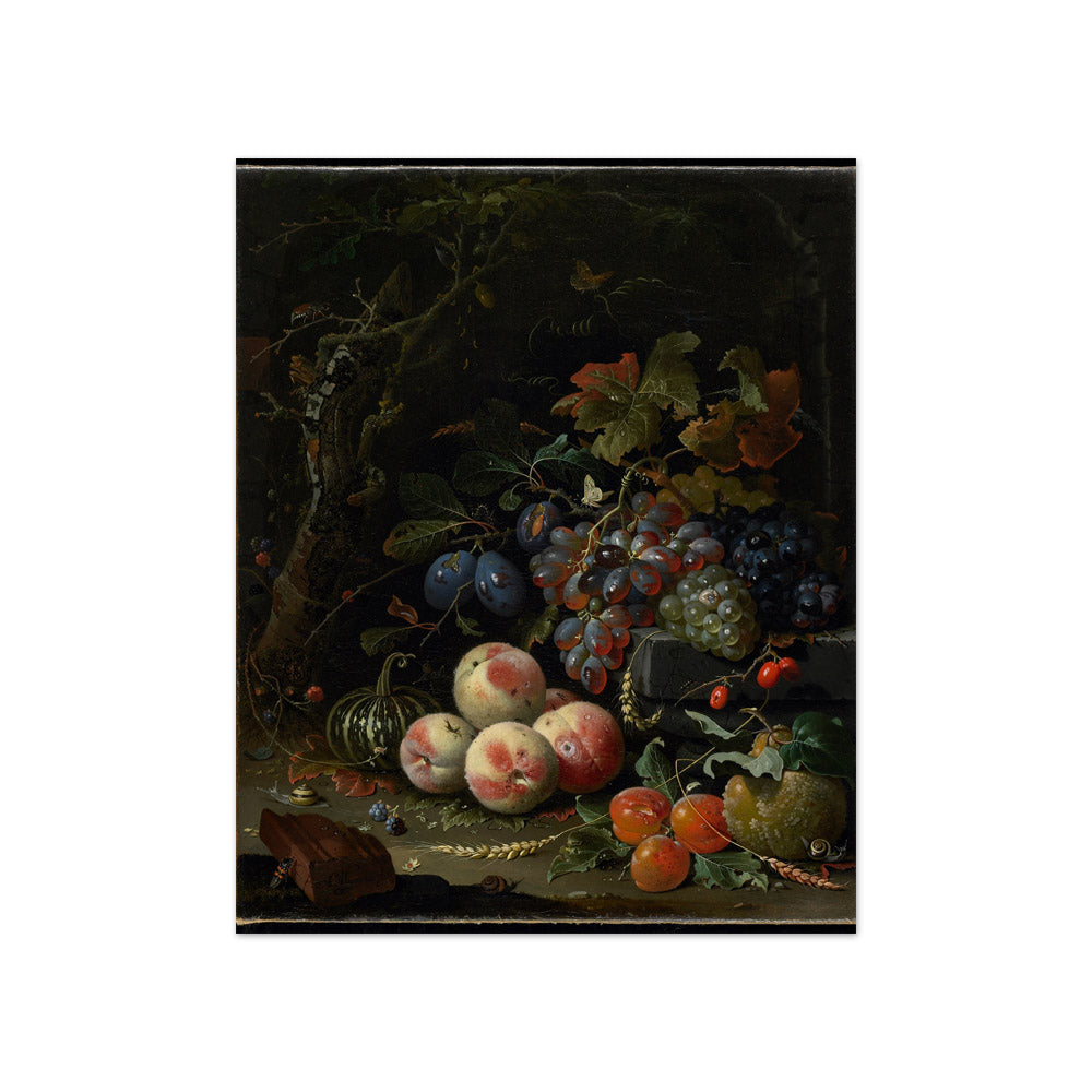 Abraham Mignon - Dutch still life with fruit, foliage, and insects - Compact / Full Bleed / No Frame
