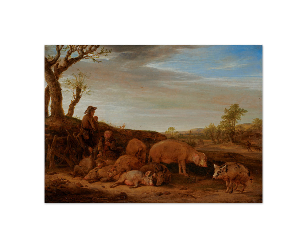 Paulus Potter - Landscape with a Heard of Pigs - Compact / Full Bleed / No Frame