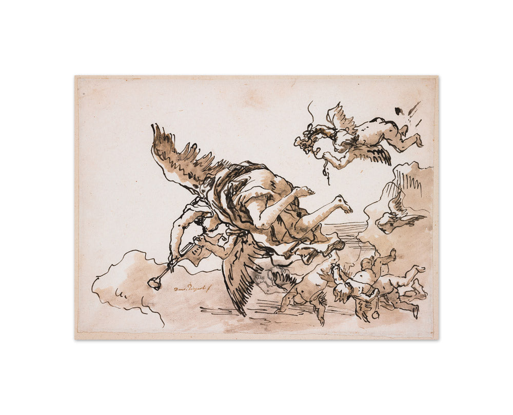 Giovanni Domenico Tiepolo - Fame in a Cloud of Putti - Compact / Full Bleed / No Frame