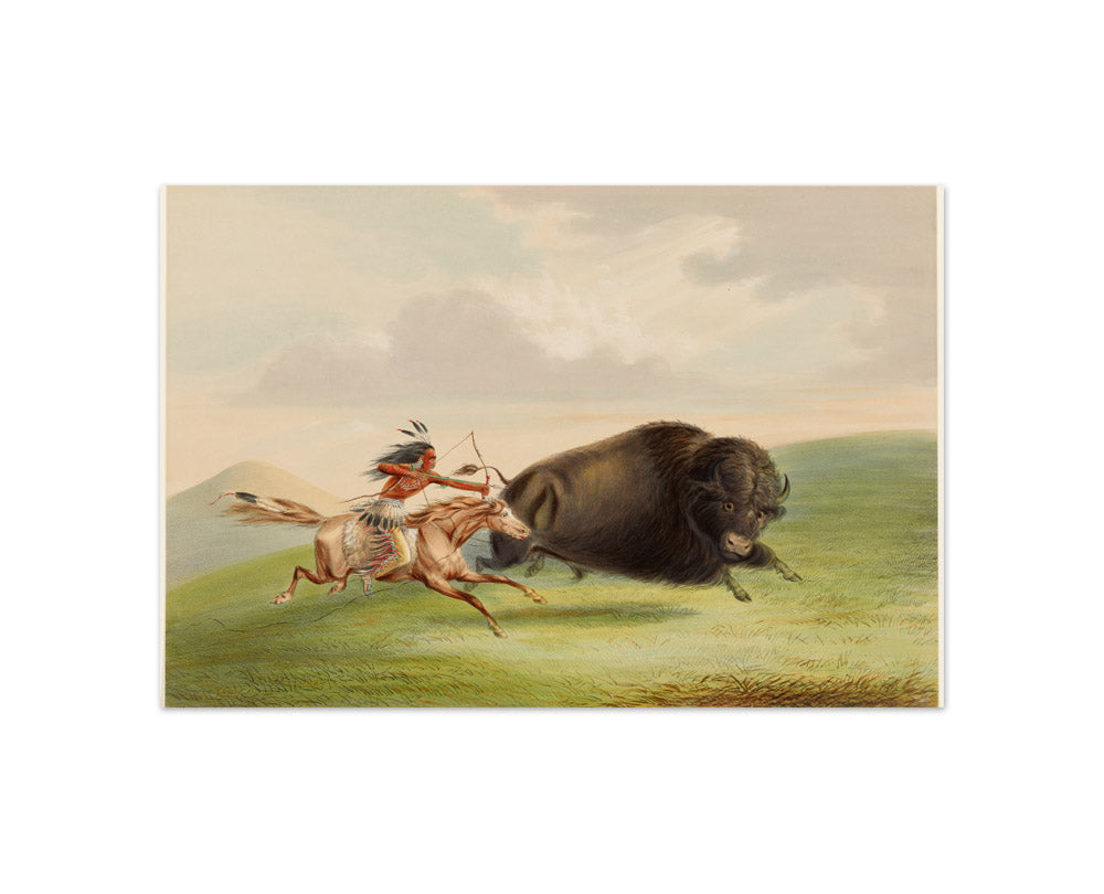 George Catlin - Buffalo Hunt, Chase - Compact / Full Bleed / No Frame