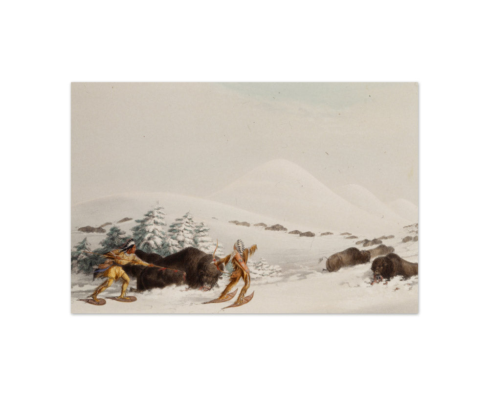 George Catlin - Buffalo Hunt, On Snow Shoes - Compact / Full Bleed / No Frame