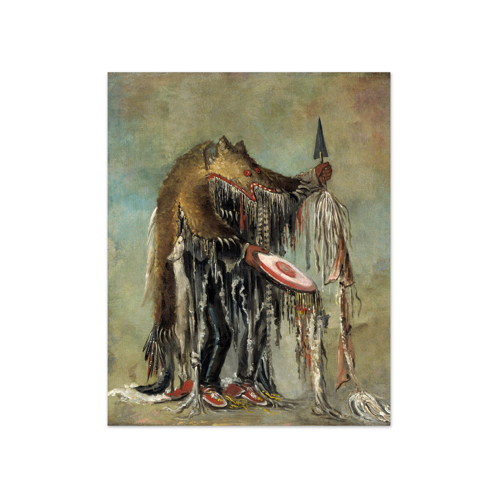George Catlin - Medicine Man, Performing His Mysteries over a Dying Man - Compact / Full Bleed / No Frame