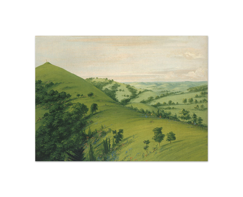 George Catlin - Blackbird's Grave, a Back View, Prairies Enameled with Flowers - Compact / Full Bleed / No Frame