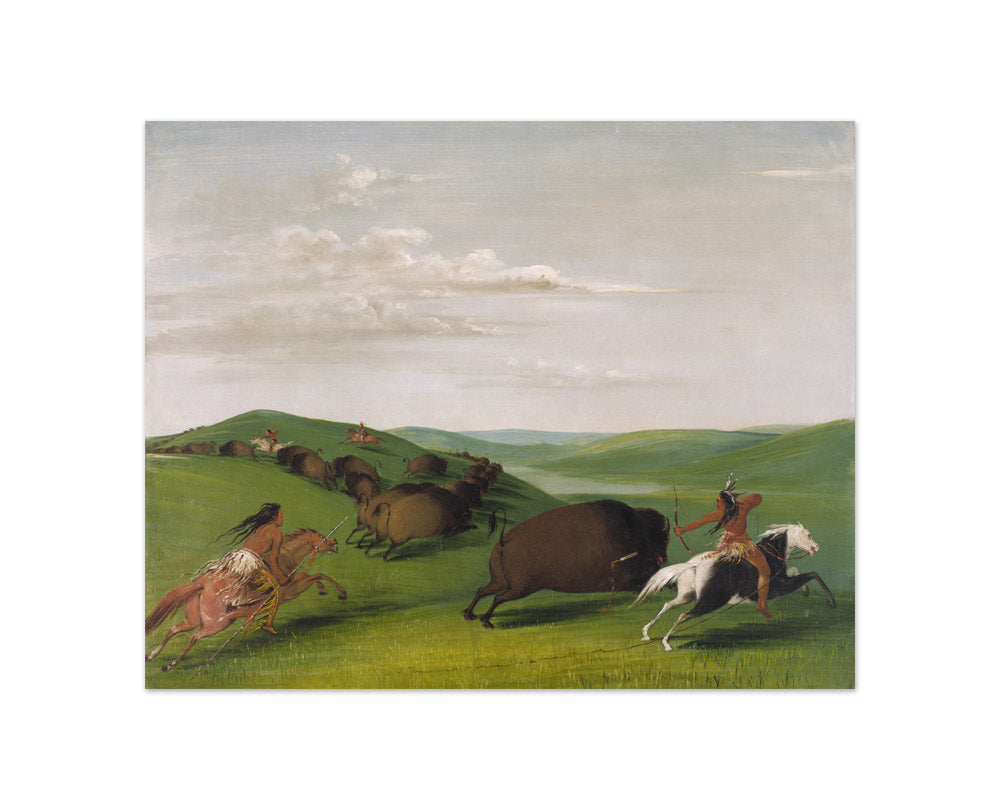 George Catlin - Buffalo Chase with Bows and Lances - Compact / Full Bleed / No Frame
