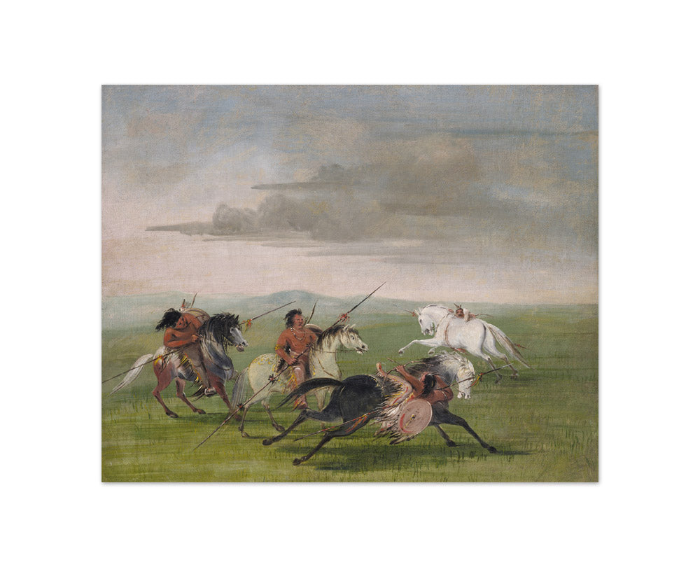 George Catlin - Comanche Feats of Horsemanship - Compact / Full Bleed / No Frame