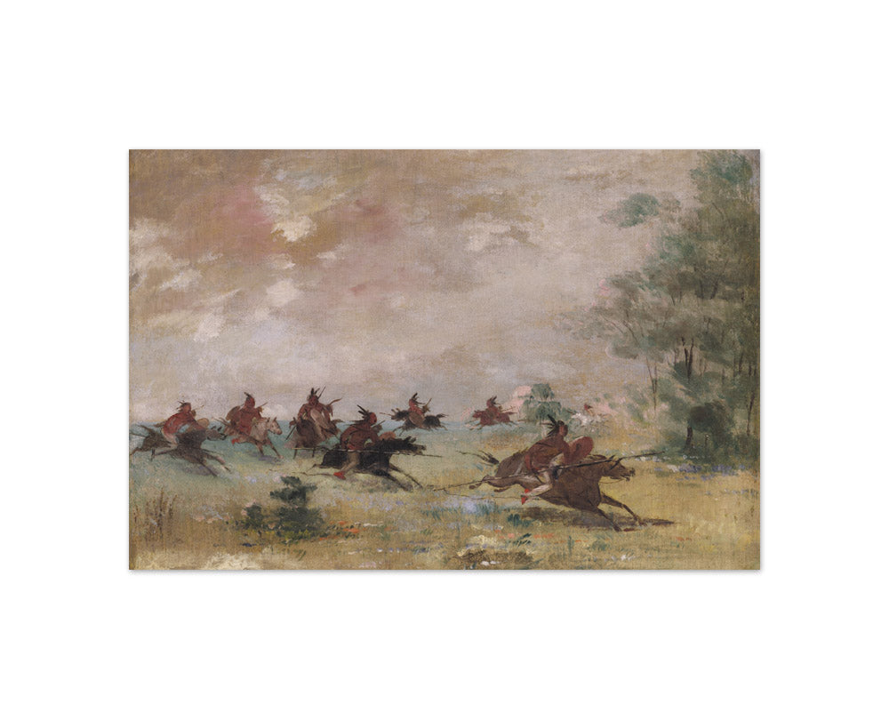 George Catlin - Comanche War Party, Mounted on Wild Horses - Compact / Full Bleed / No Frame
