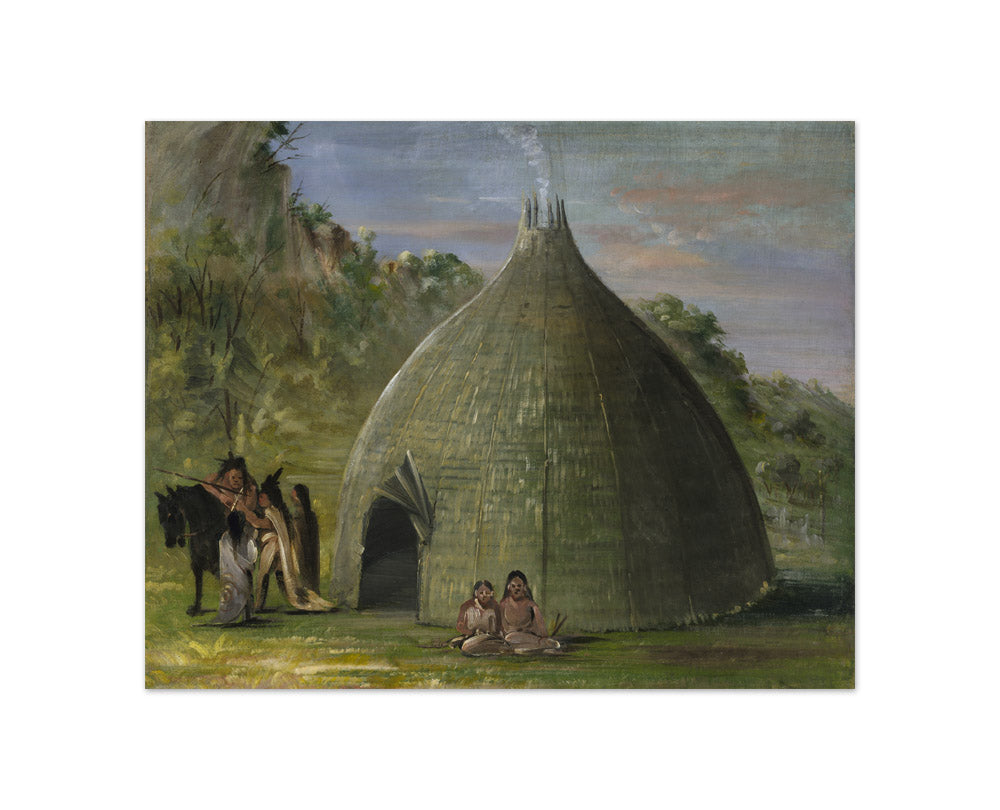 George Catlin - Wichita Lodge, Thatched with Prairie Grass - Compact / Full Bleed / No Frame