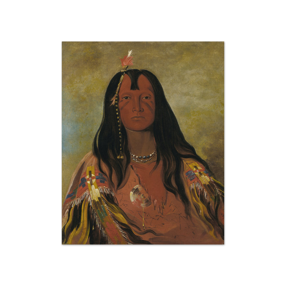 George Catlin - H'co-a-h'co-a-h'cotes-min, No Horns on His Head, a Brave - Compact / Full Bleed / No Frame