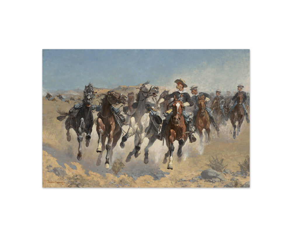 Frederic Remington - Dismounted: The Fourth Troopers Moving the Led Horses - Compact / Full Bleed / No Frame