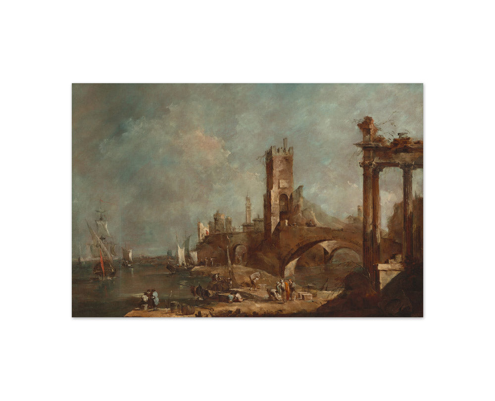 Francesco Guardi - Capriccio of a Harbor - Compact / Full Bleed / No Frame