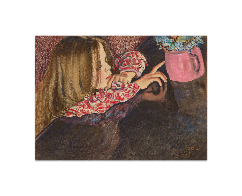 Stanisław Wyspiański - Girl with a vase of flowers - Compact / Full Bleed / No Frame