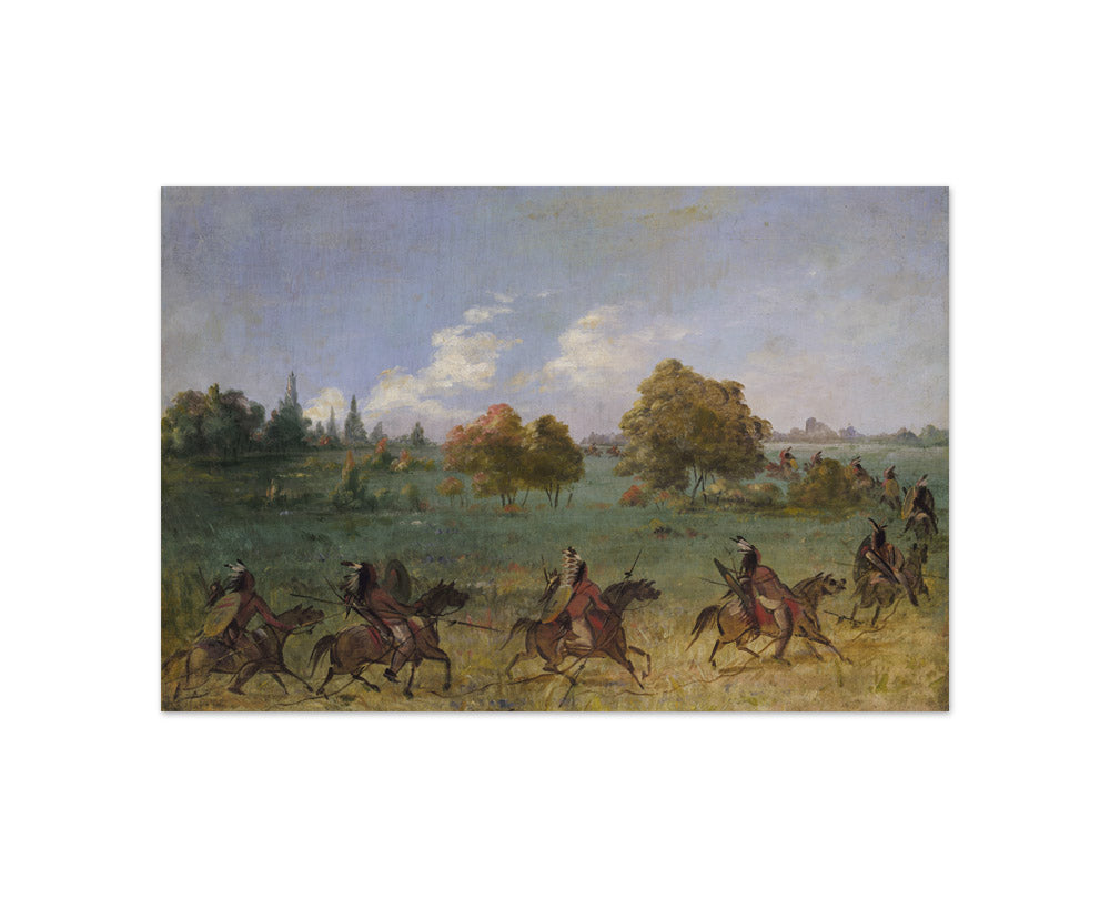 George Catlin - Comanche War Party on the March, Fully Equipped - Compact / Full Bleed / No Frame