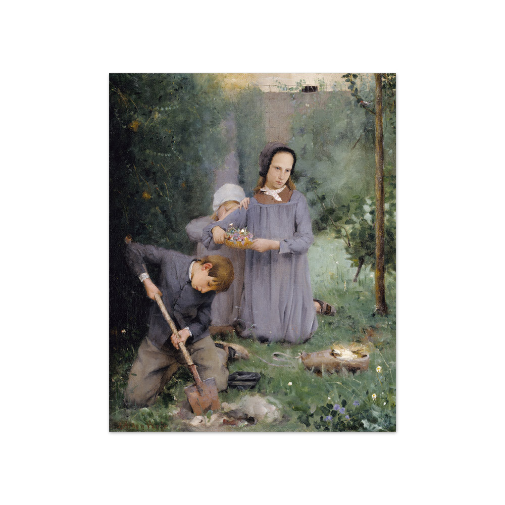 Julian Alden Weir - Children Burying a Bird - Compact / Full Bleed / No Frame