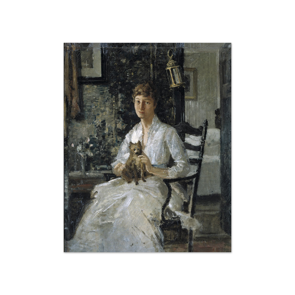 Julian Alden Weir - Portrait of a Lady with a Dog - Compact / Full Bleed / No Frame