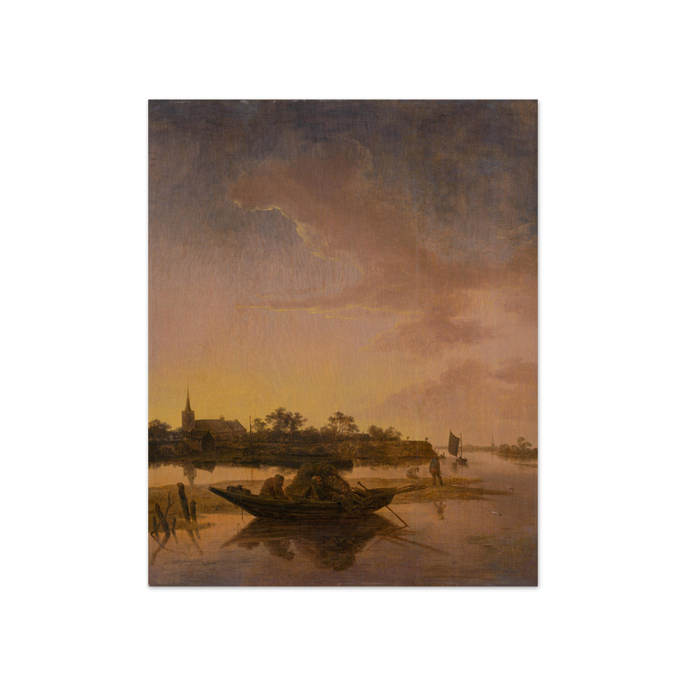 Salomon van Ruysdael - Water Landscape with Fishermen - Compact / Full Bleed / No Frame